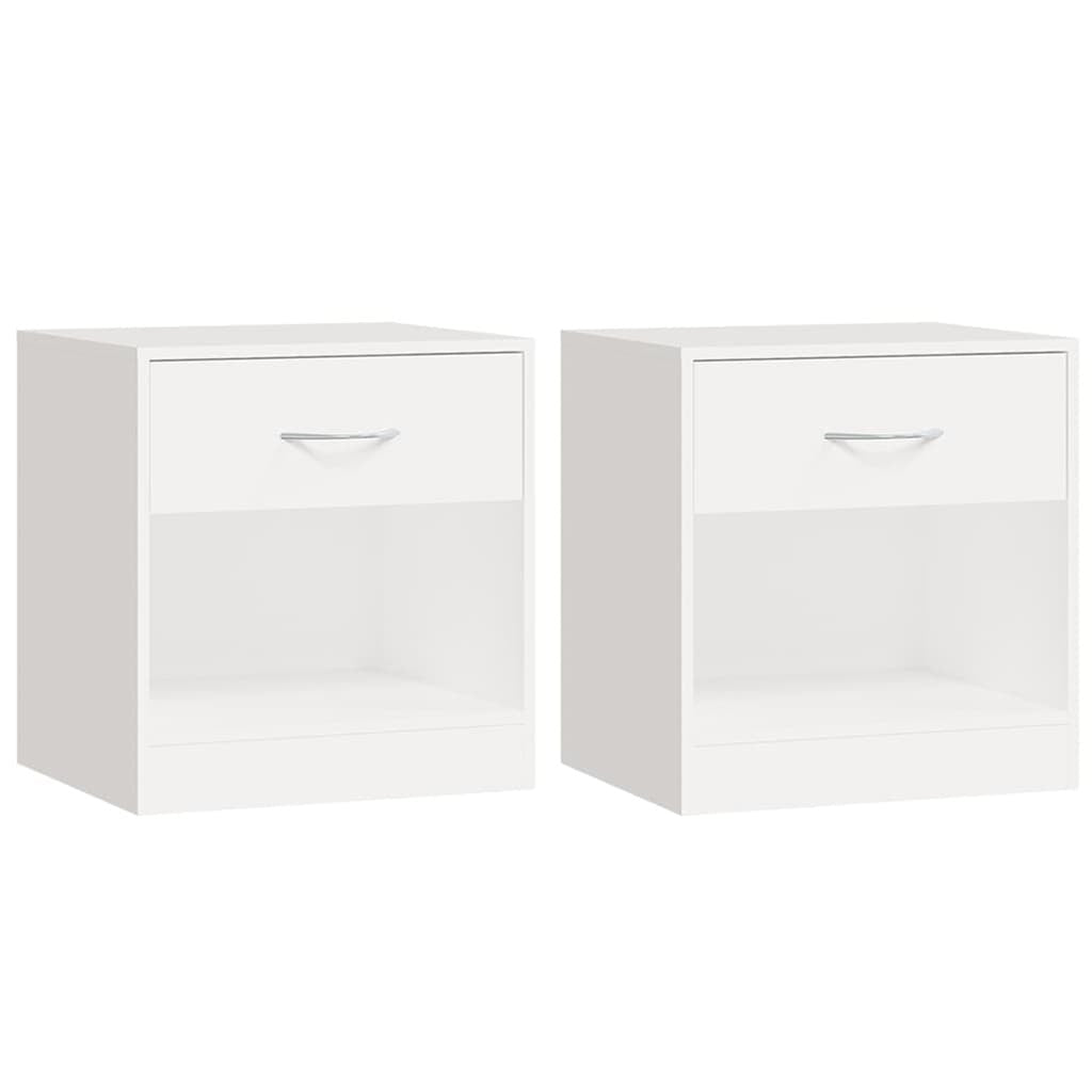 Nightstand 2 pcs with Drawer White