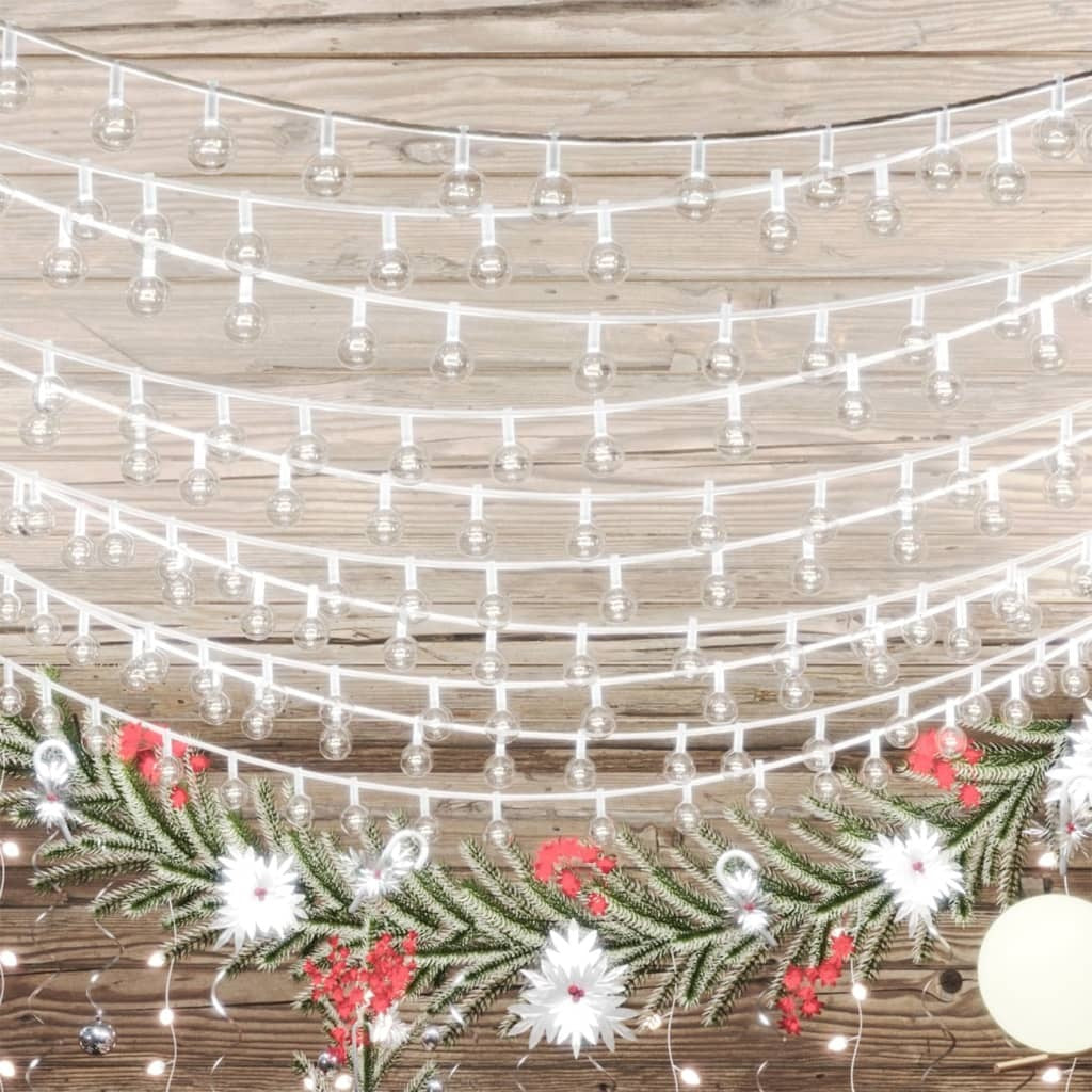 20m Globe Fairy String Lights – 200 Cold White LEDs, 8 Modes, USB Powered, Indoor/Outdoor