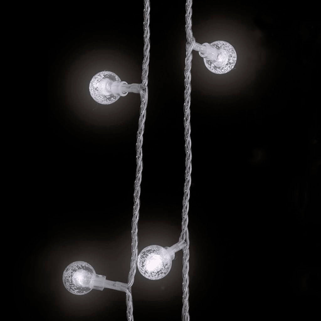 20m Globe Fairy String Lights – 200 Cold White LEDs, 8 Modes, USB Powered, Indoor/Outdoor
