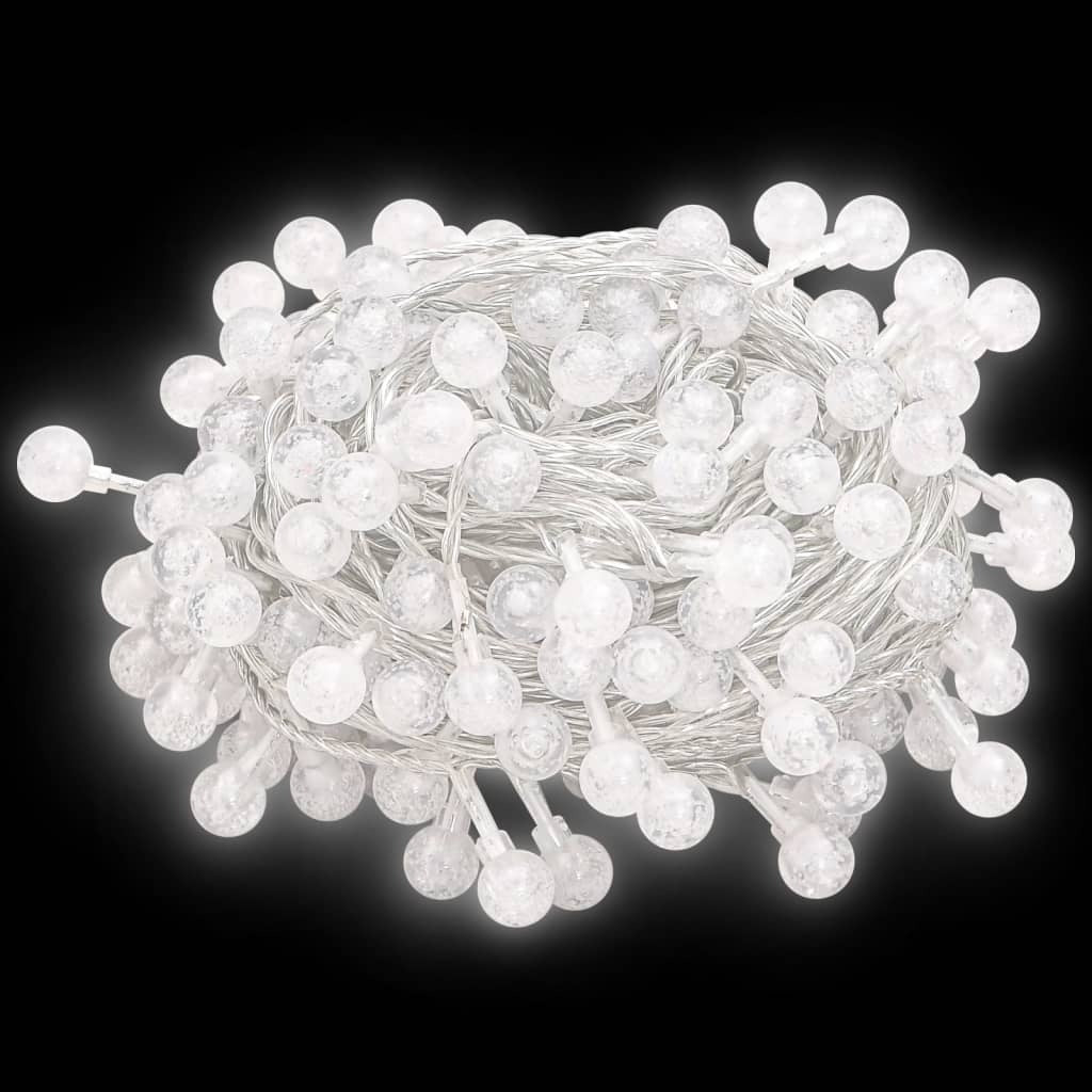 20m Globe Fairy String Lights – 200 Cold White LEDs, 8 Modes, USB Powered, Indoor/Outdoor