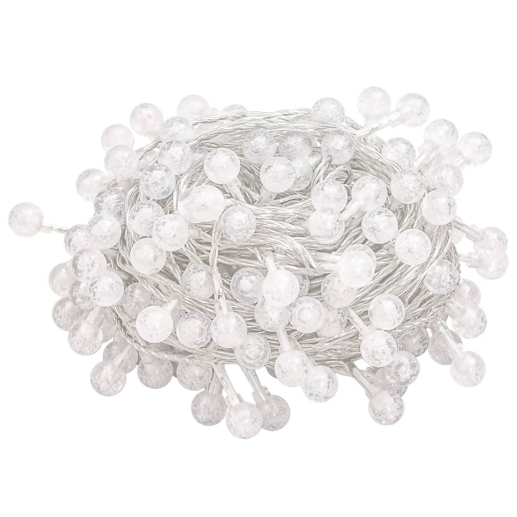 20m Globe Fairy String Lights – 200 Cold White LEDs, 8 Modes, USB Powered, Indoor/Outdoor