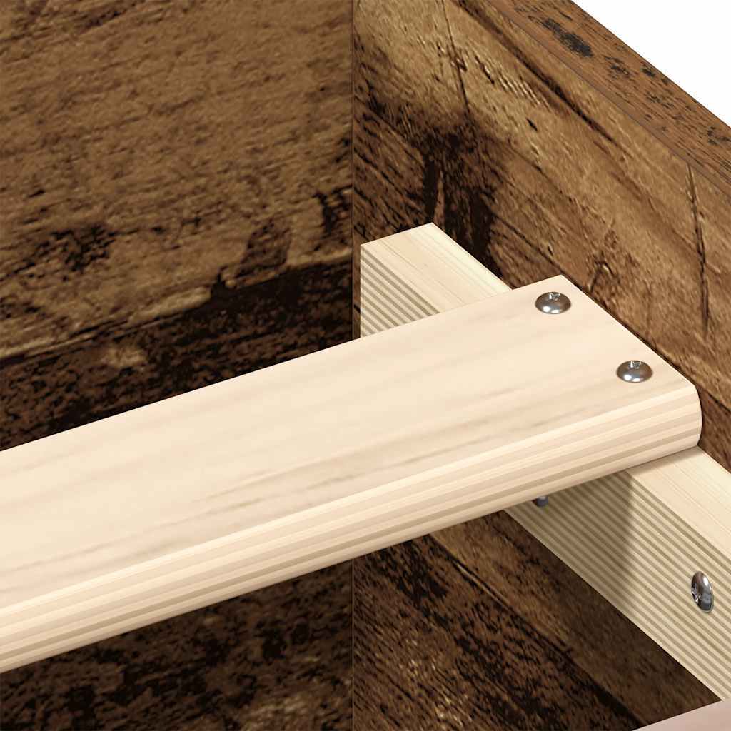 Bed Frame without Mattress – 135x190 cm Old Wood | Engineered Wood with Pinewood Slats