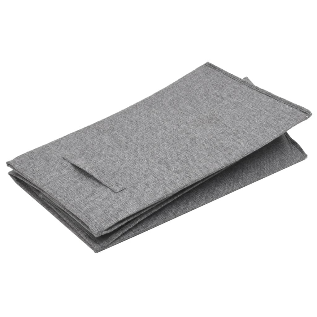 Foldable 3-Section Laundry Hamper with Lid & Handles – Grey Faux Linen
