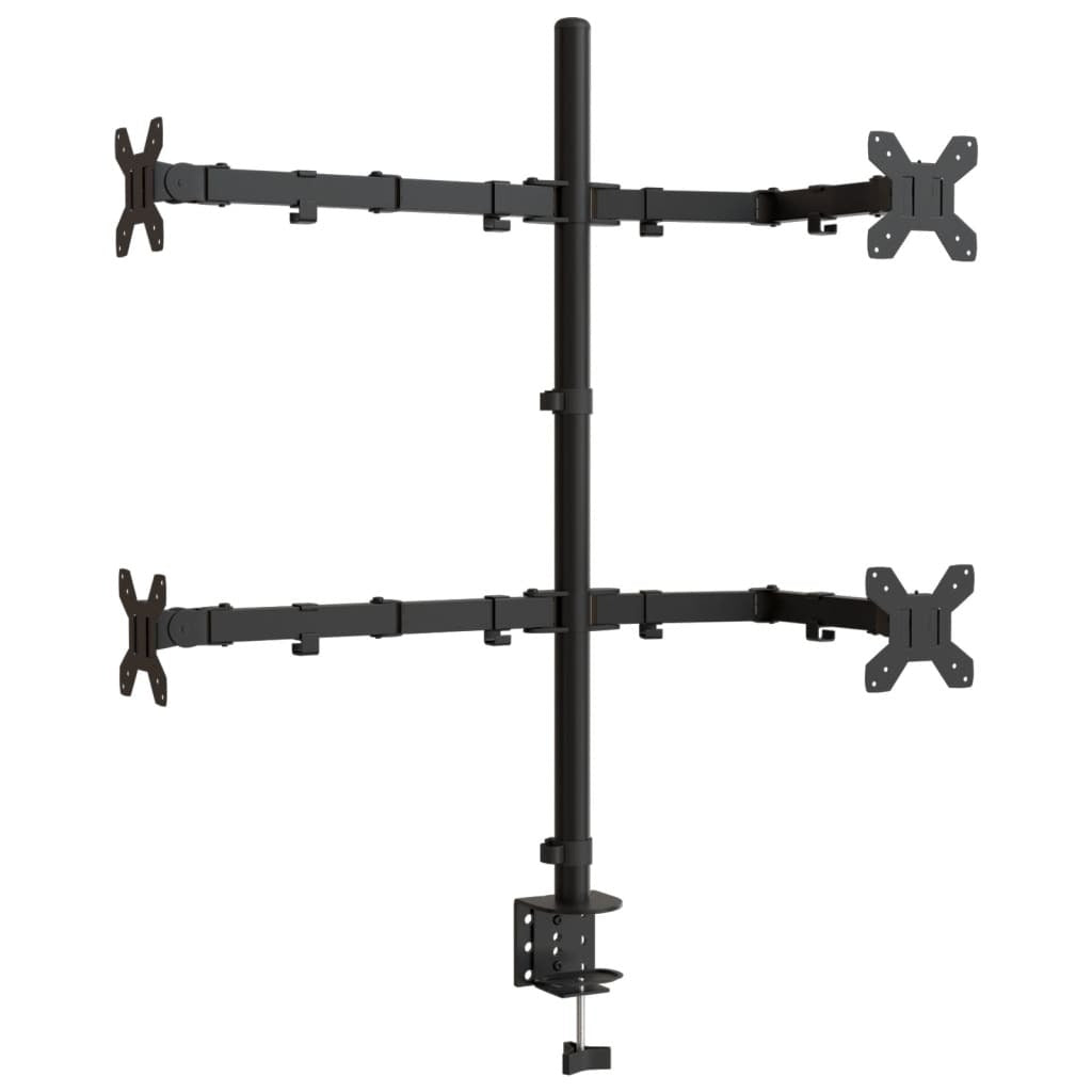 Adjustable Monitor Desk Mount – Steel Arm for 13"-27" Screens, VESA 75/100 mm, Clamp & Grommet