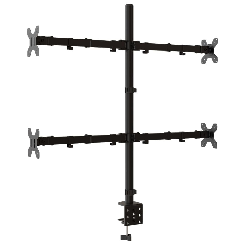 Adjustable Monitor Desk Mount – Steel Arm for 13"-27" Screens, VESA 75/100 mm, Clamp & Grommet