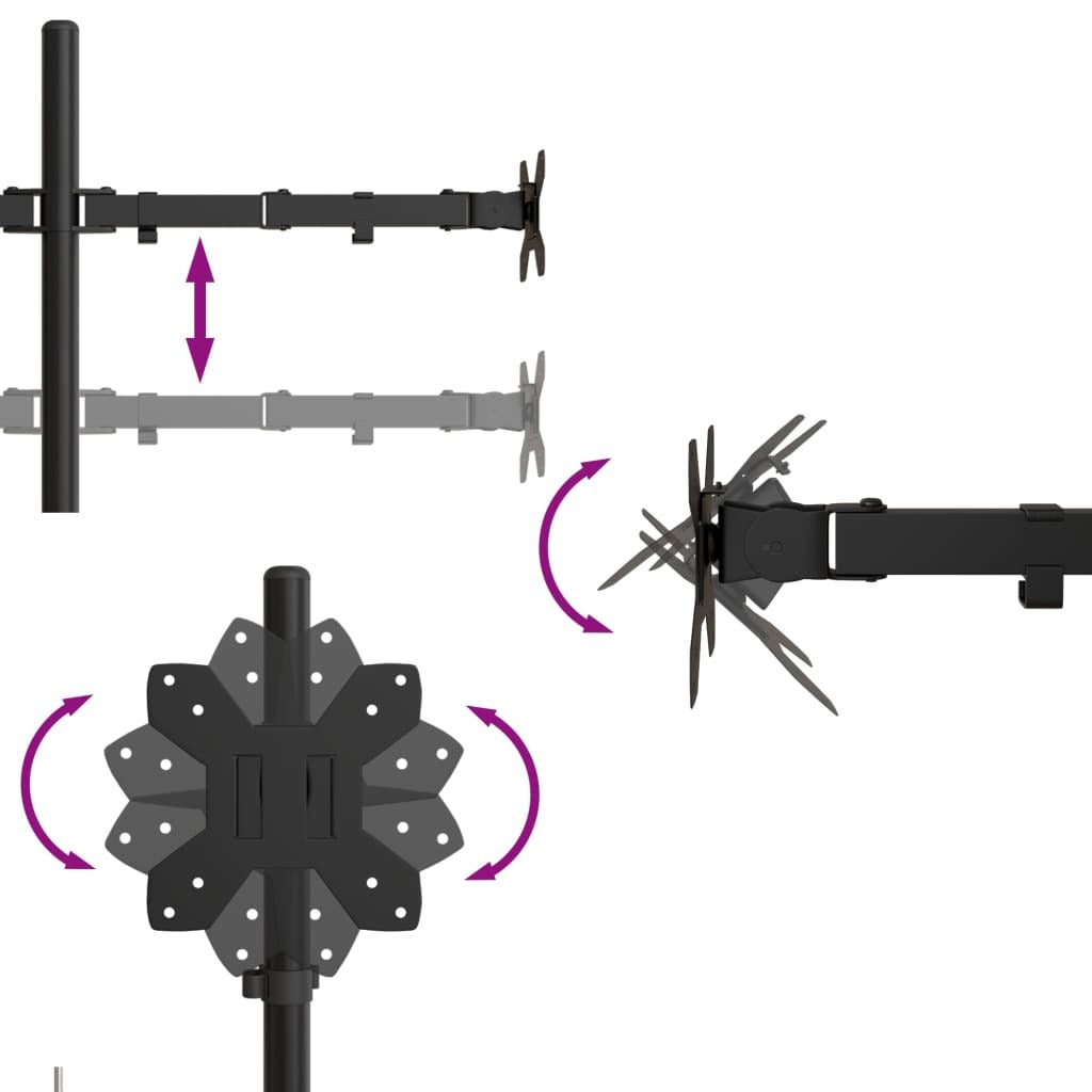 Adjustable Monitor Desk Mount – Steel Arm for 13"-27" Screens, VESA 75/100 mm, Clamp & Grommet