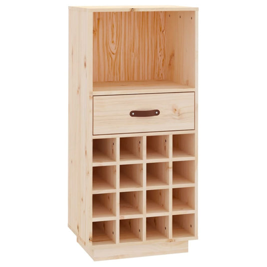 Wine Cabinet Solid Wood Pine – 45x34x100 cm – Sturdy Frame with Ample Storage for 16 Bottles