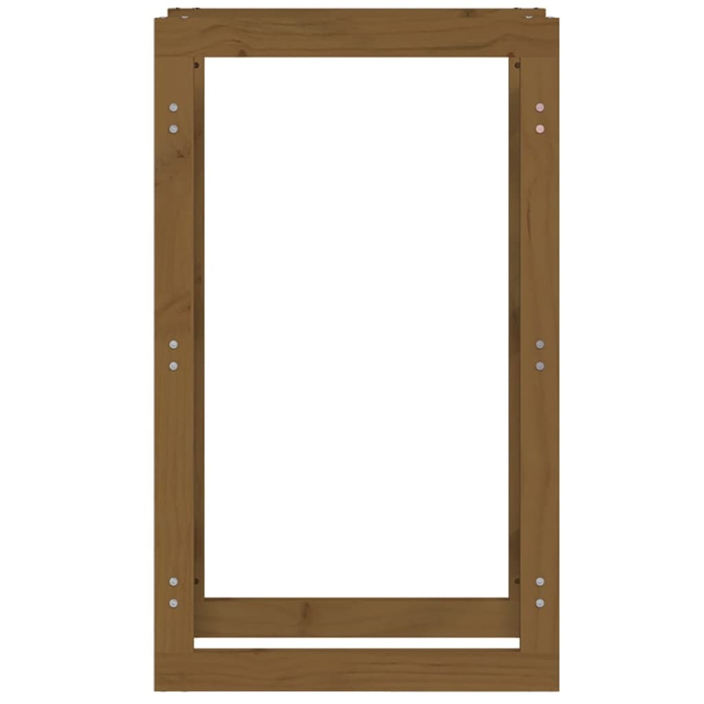 Honey Brown Firewood Rack – Solid Pine Wood Log Holder | 60x25x100 cm