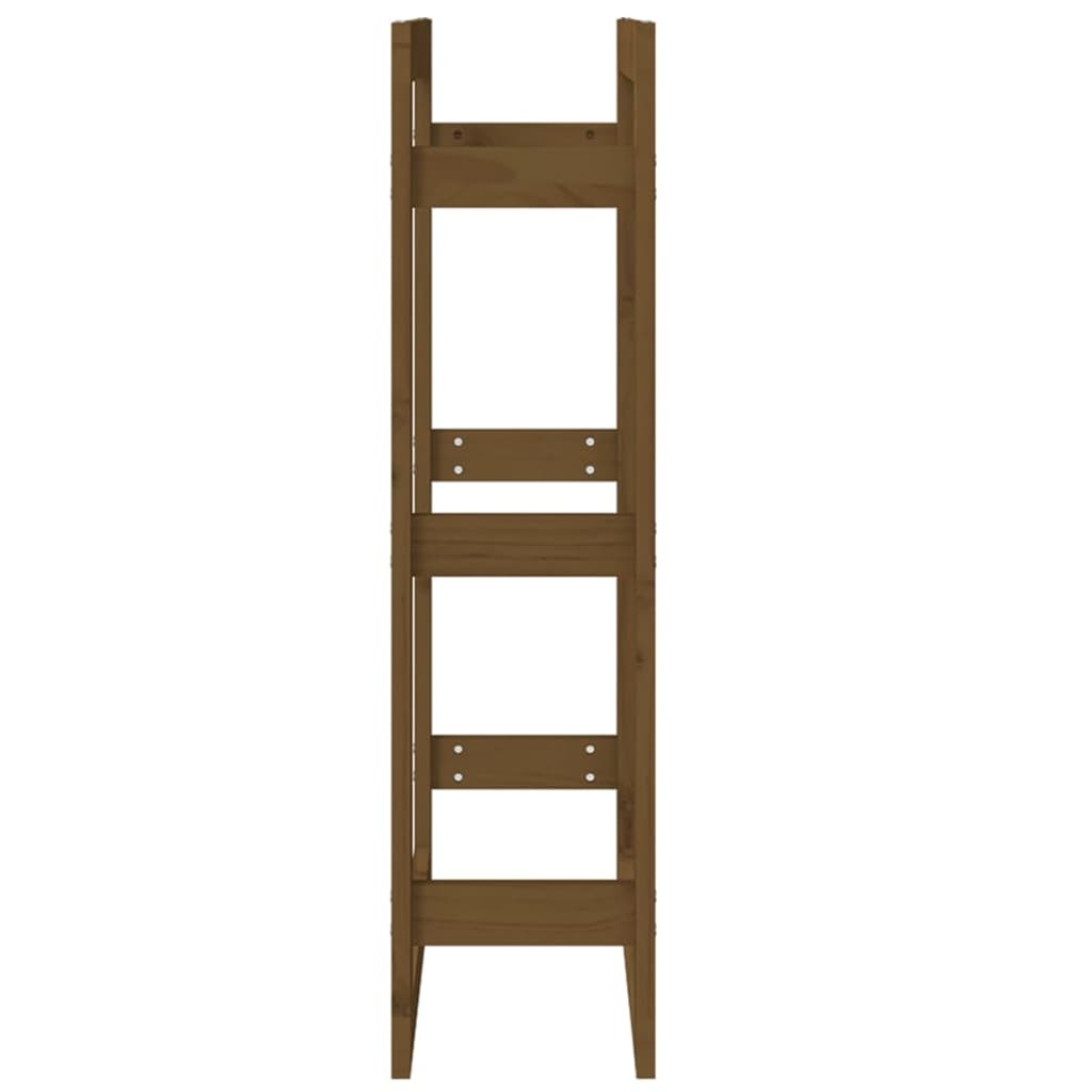 Honey Brown Firewood Rack – Solid Pine Wood Log Holder | 60x25x100 cm