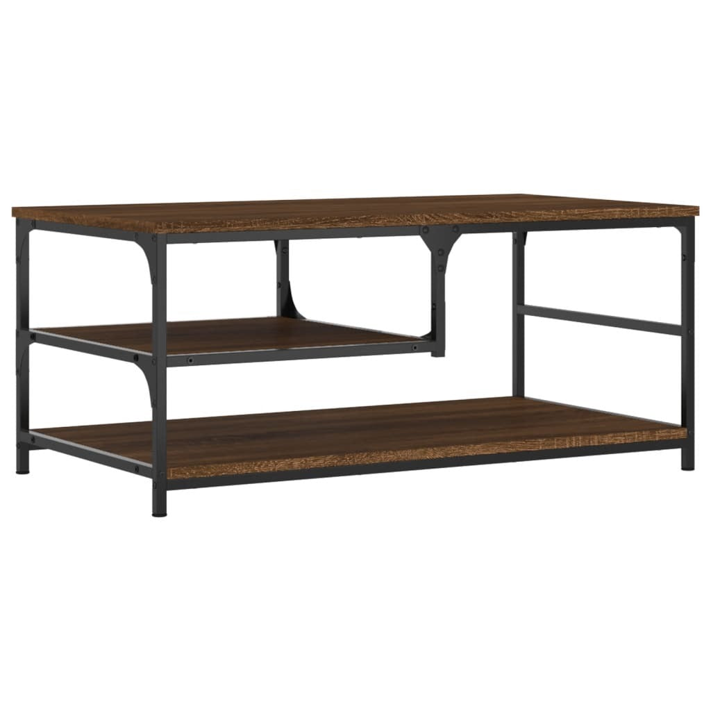 Coffee Table Brown Oak – 90x49x40 cm – Engineered Wood with Metal Frame – Elegant & Functional Living Room Table