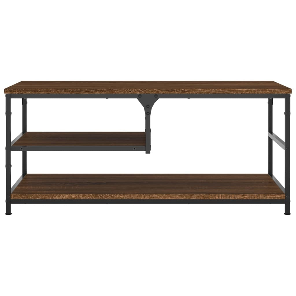 Coffee Table Brown Oak – 90x49x40 cm – Engineered Wood with Metal Frame – Elegant & Functional Living Room Table