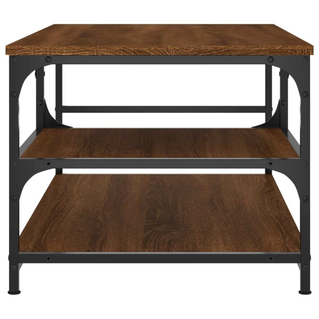 Coffee Table Brown Oak – 90x49x40 cm – Engineered Wood with Metal Frame – Elegant & Functional Living Room Table
