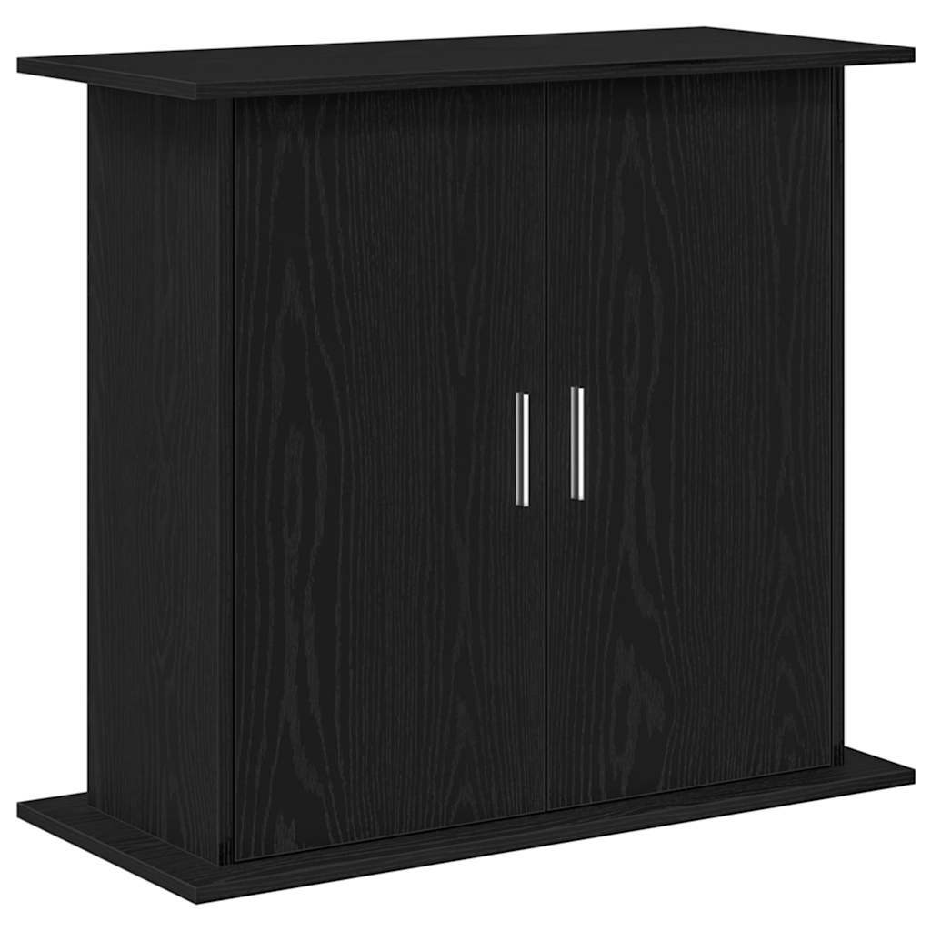 Aquarium Stand – 81x36x73 cm Black Oak | Engineered Wood Cabinet with Storage for Fish Tank
