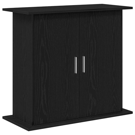 Aquarium Stand – 81x36x73 cm Black Oak | Engineered Wood Cabinet with Storage for Fish Tank