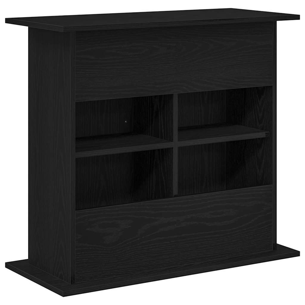 Aquarium Stand – 81x36x73 cm Black Oak | Engineered Wood Cabinet with Storage for Fish Tank
