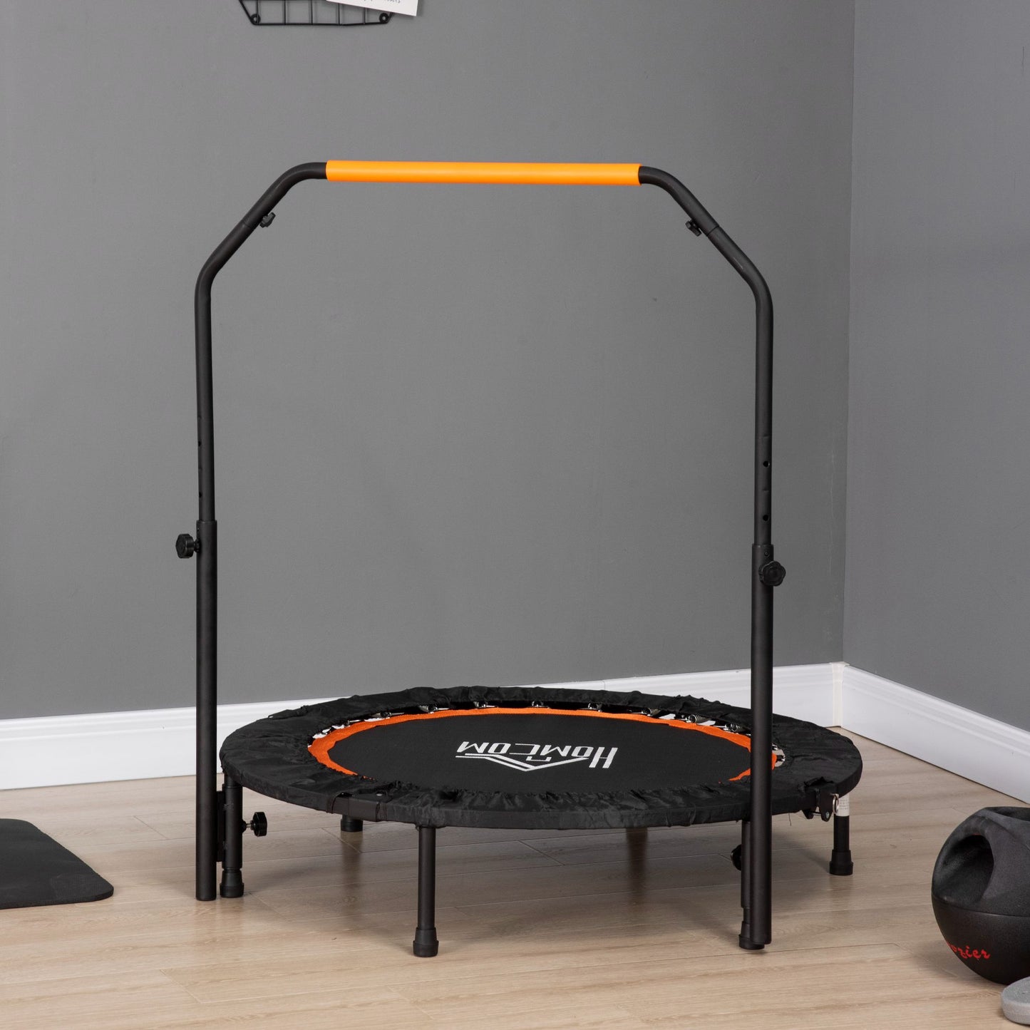 40" Foldable Fitness Trampoline Rebounder with Adjustable Handle ā Home Gym Workout