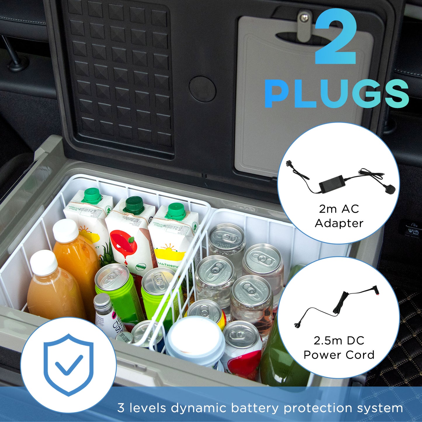 50L 12V Portable Car Refrigerator – Freezer with Inner LED Light, Wheels, and Digital Temperature Control by Outsunny