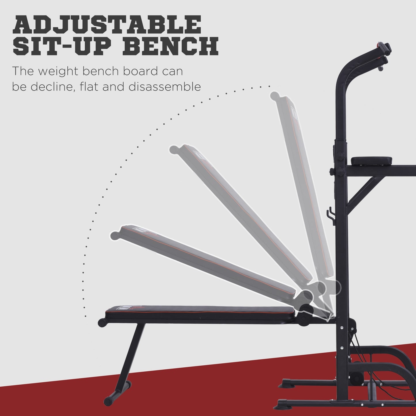 Multifunction Home Gym Station ā Steel Frame Workout Tower with Bench, Bars & Ropes by HOMCOM