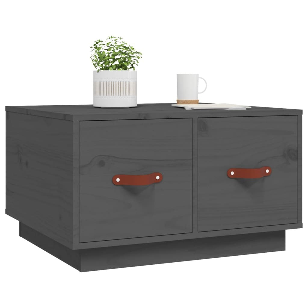 Grey Coffee Table – 60x53x35 cm | Solid Pinewood Modern Accent Table