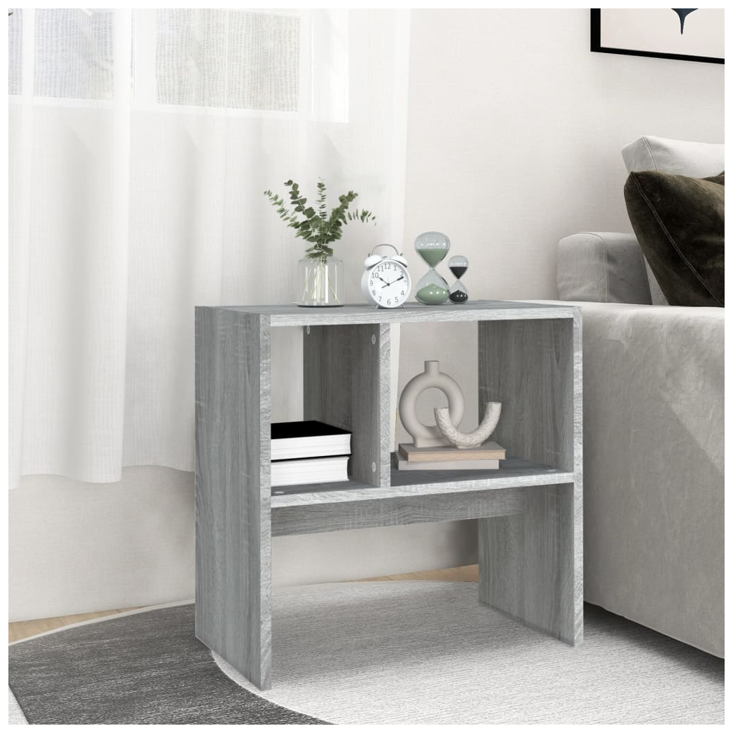 Grey Sonoma Side Table – 50x30x50 cm | Modern Engineered Wood Accent Table for Small Spaces