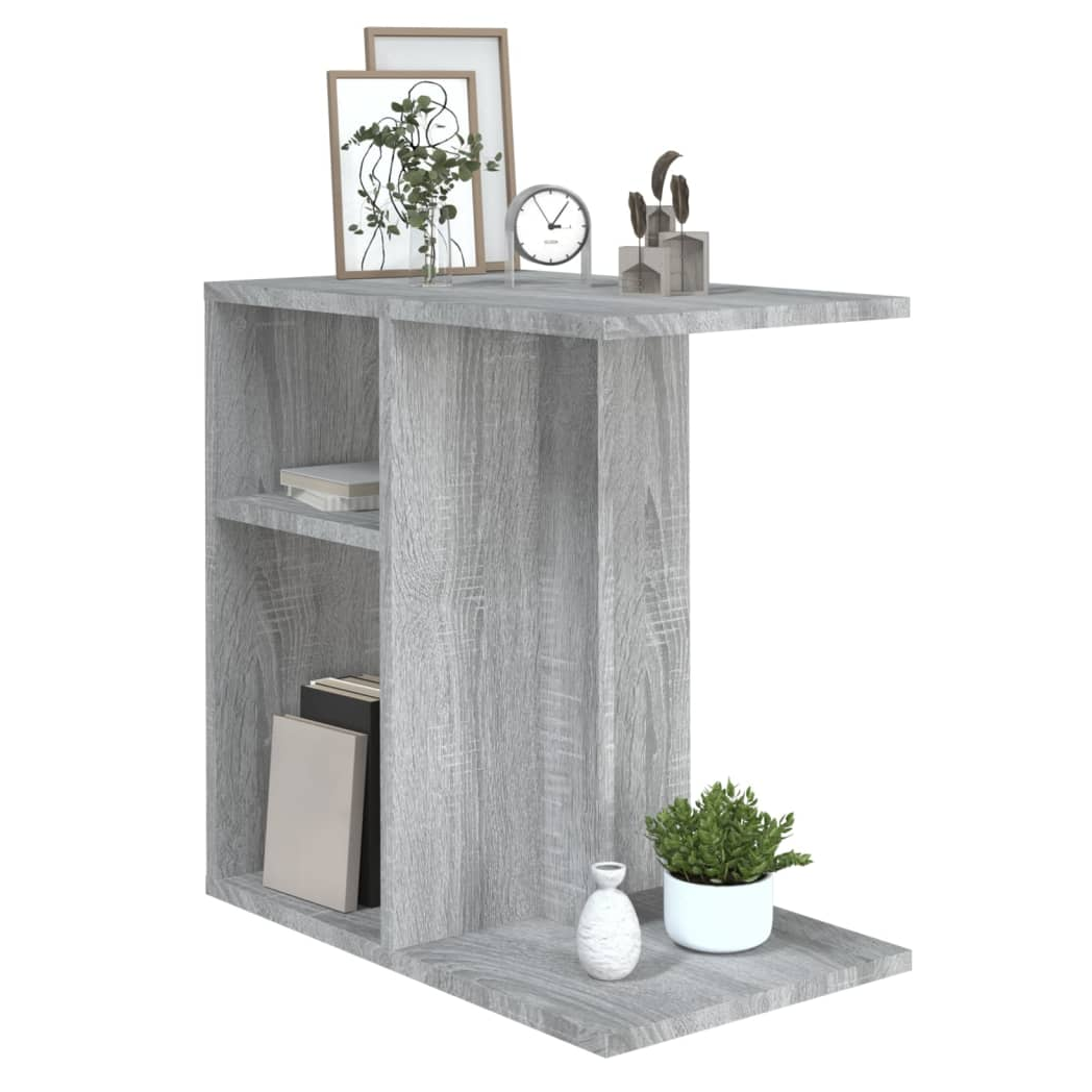Grey Sonoma Side Table – 50x30x50 cm | Modern Engineered Wood Accent Table for Small Spaces