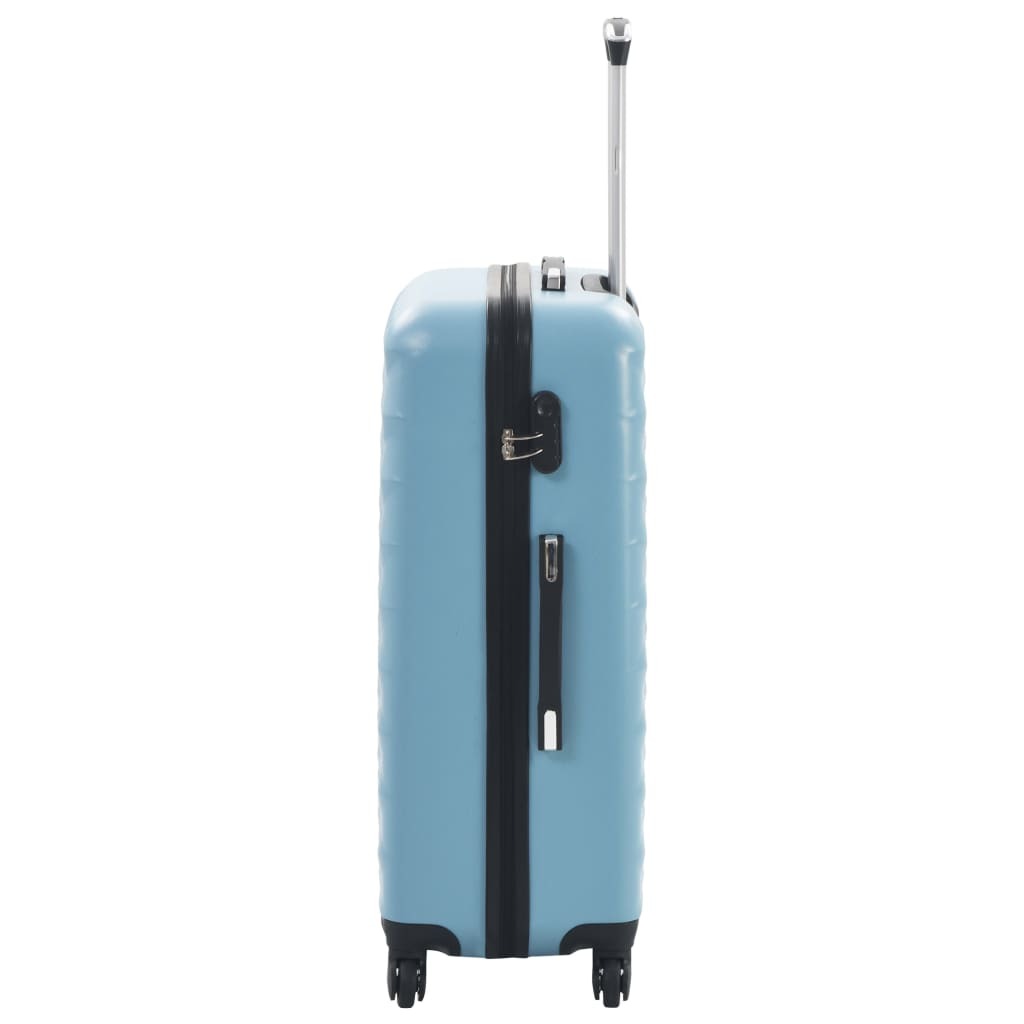 3-Piece Hard Shell Trolley Luggage Set ā Blue ABS Suitcases with 360° Spinner Wheels & Lock
