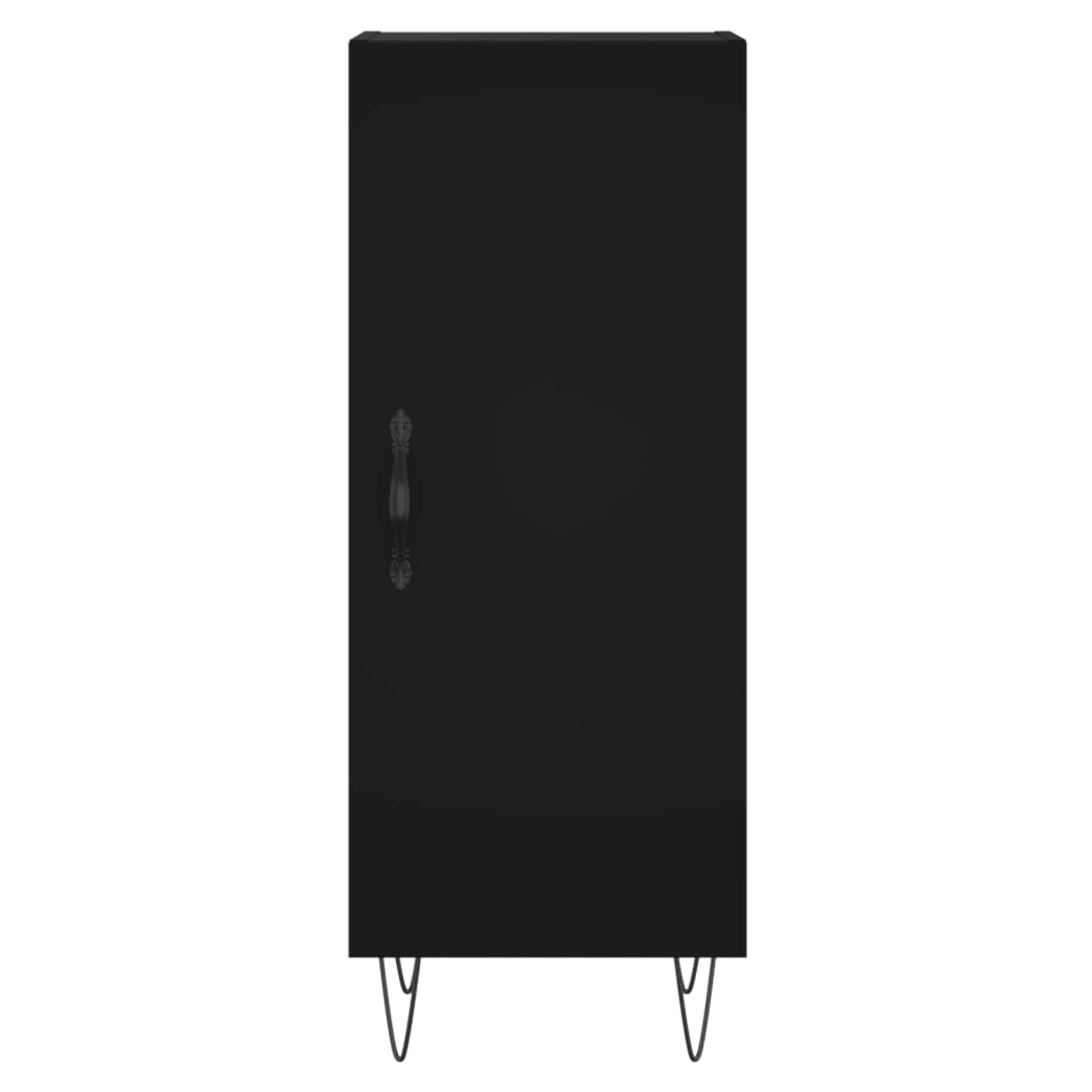 Black Sideboard – 34.5x34x90 cm | Engineered Wood Modern Storage Unit