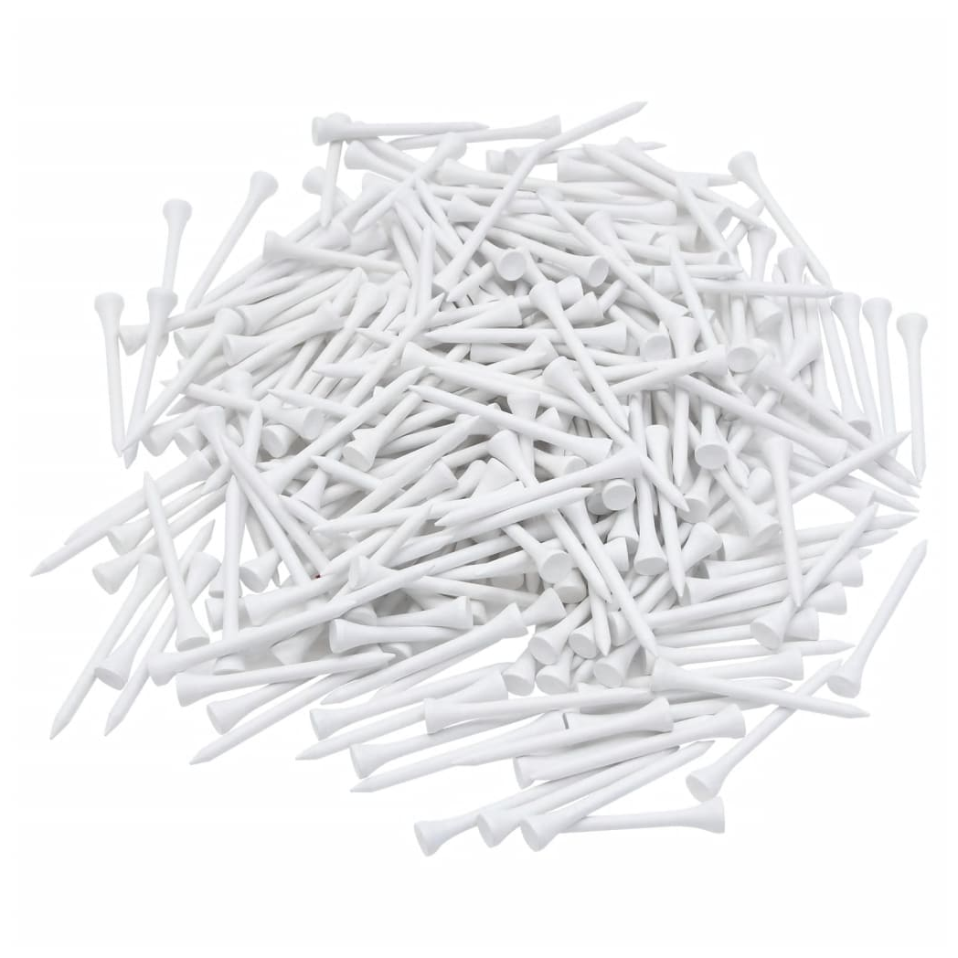1000pcs Bamboo Golf Tees – White, 83mm Long, Eco-Friendly Biodegradable