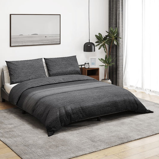 Dark Grey Duvet Cover Set – 240x220 cm | 100% Cotton, Wrinkle-Resistant & OEKO-TEX® Certified