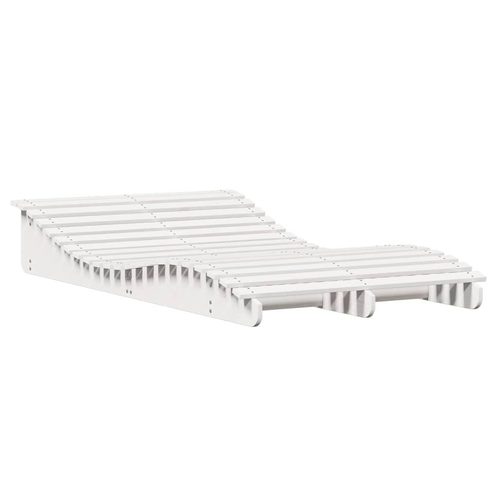 White Wooden Sun Lounger – Solid Pine Outdoor Recliner | 205x110 cm