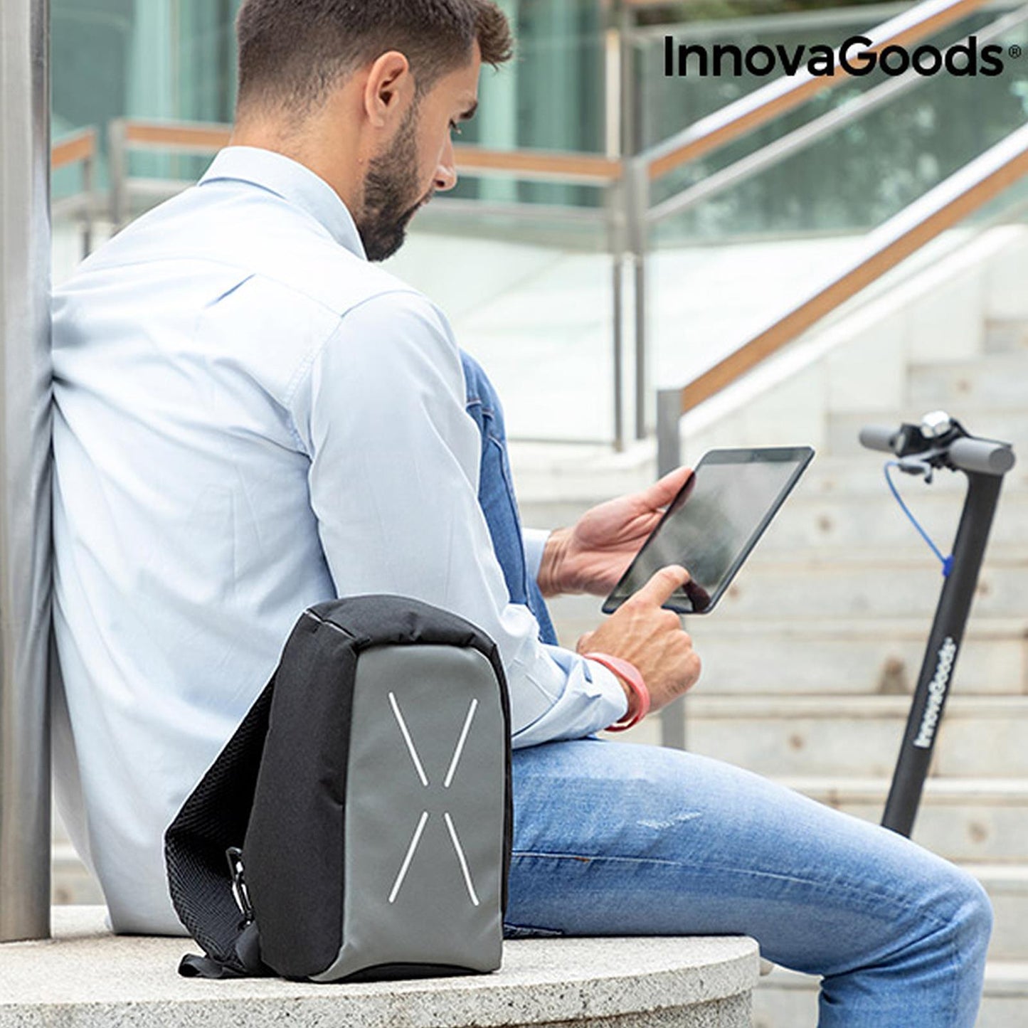 Anti-Theft Waterproof Sling Backpack with USB Port – Compact & Cut-Proof