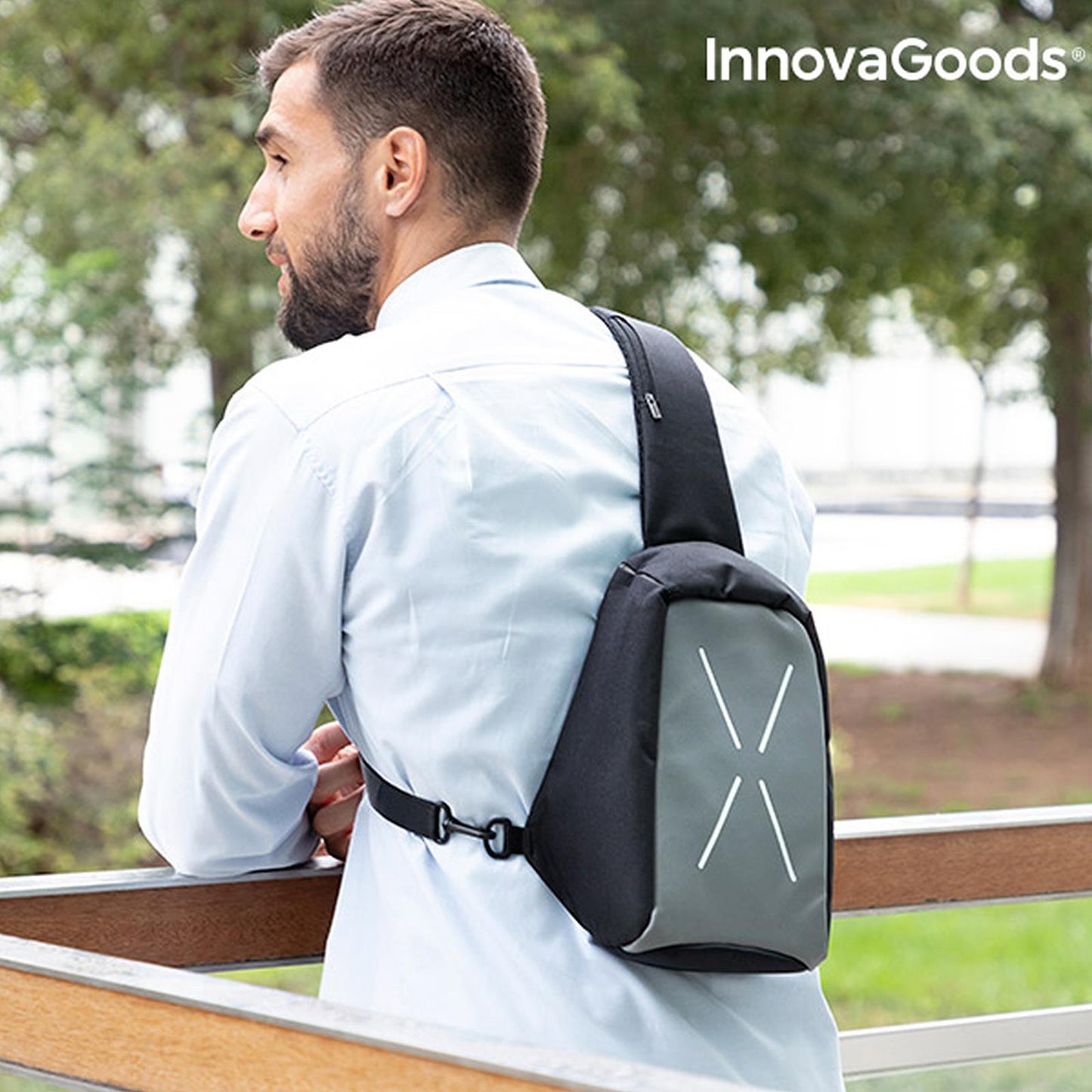 Anti-Theft Waterproof Sling Backpack with USB Port – Compact & Cut-Proof