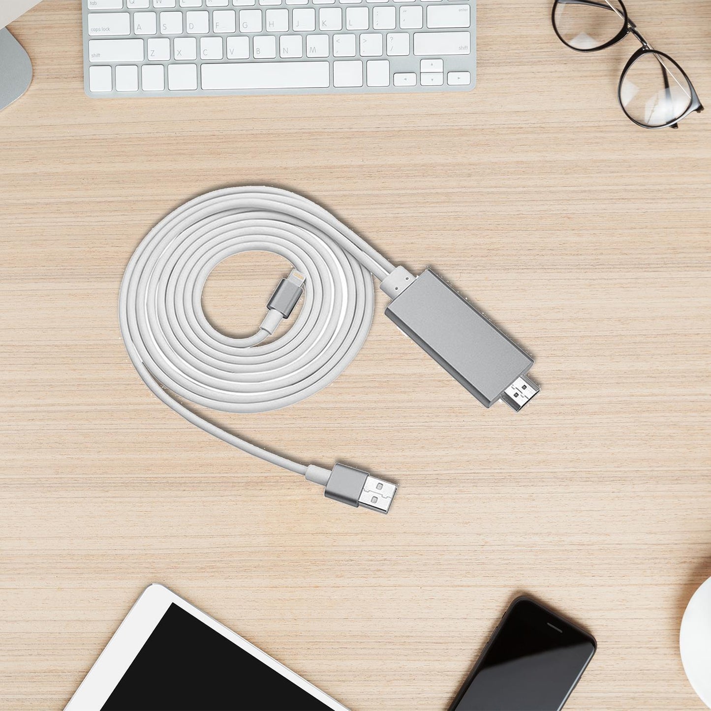 iPhone to HDMI Cable – 1080P Lightning AV Adapter for TV/Projector – Space Grey