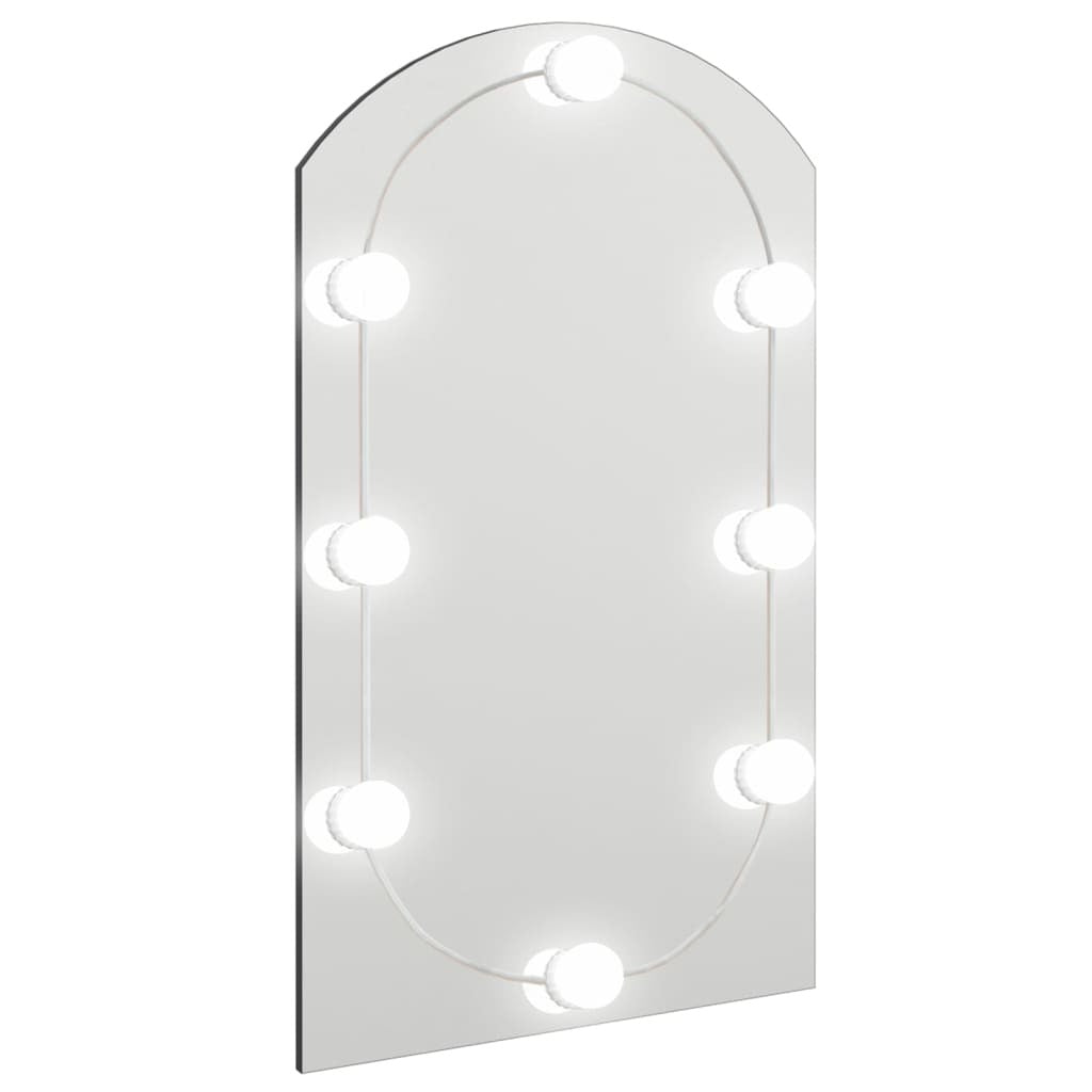 LED Wall Mirror – Arch Design, 70x40 cm – Modern Glass Bathroom/Makeup Mirror