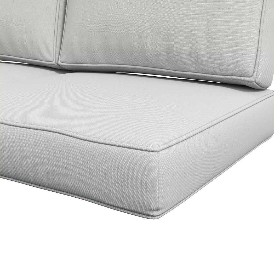 2-Seater Garden Seat Cushion with Back ā Light Grey | Waterproof Covers, Removable