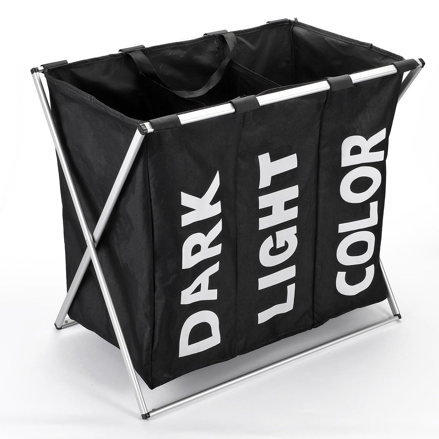 Vinsani X-Shape 3-Compartment Laundry Sorter – Black, Collapsible & Waterproof