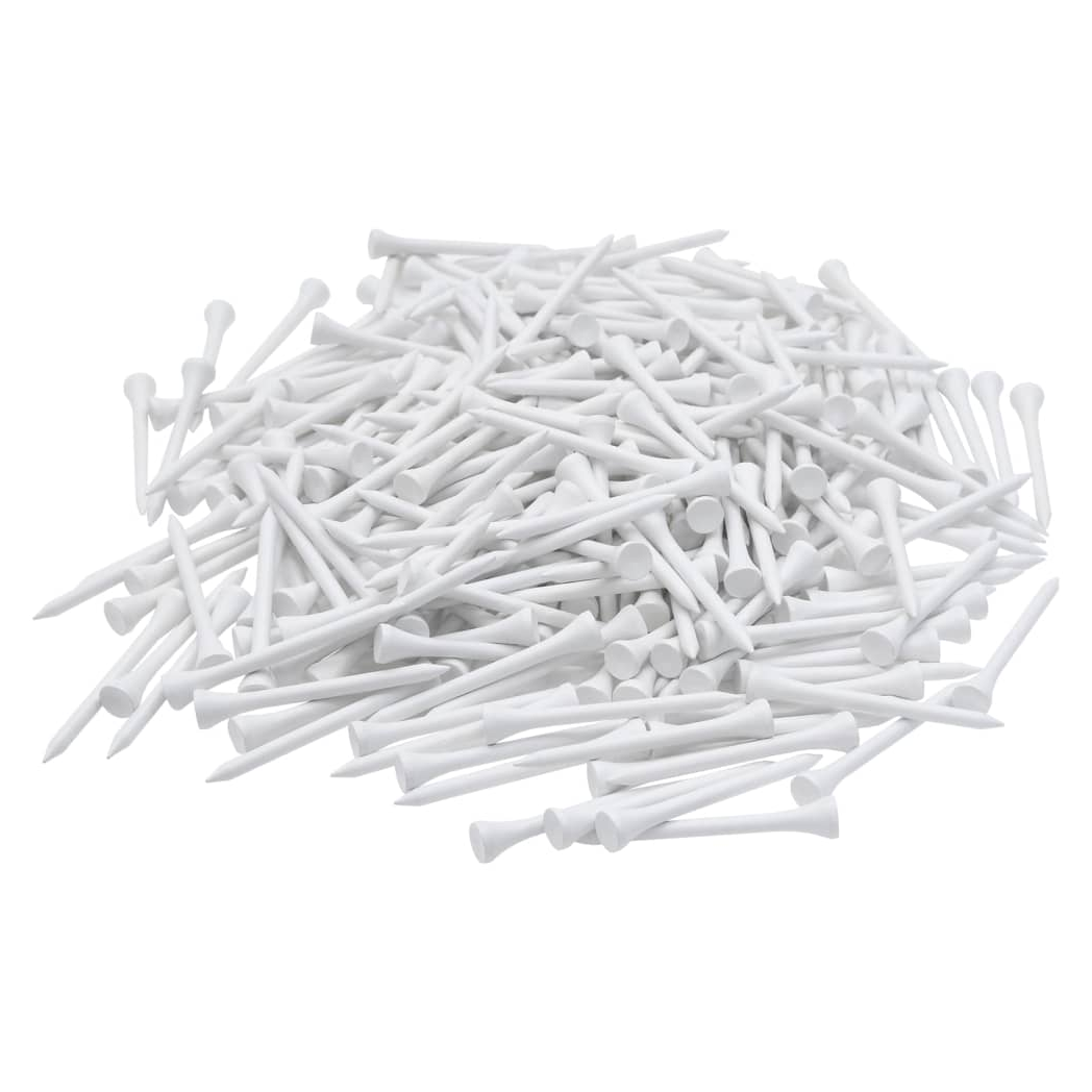 1000pcs Bamboo Golf Tees – White, 83mm Long, Eco-Friendly Biodegradable