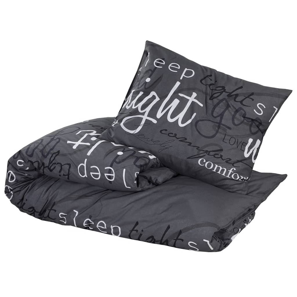 Duvet Cover Set Black – 140x200 cm – 100% Cotton with Pillowcase