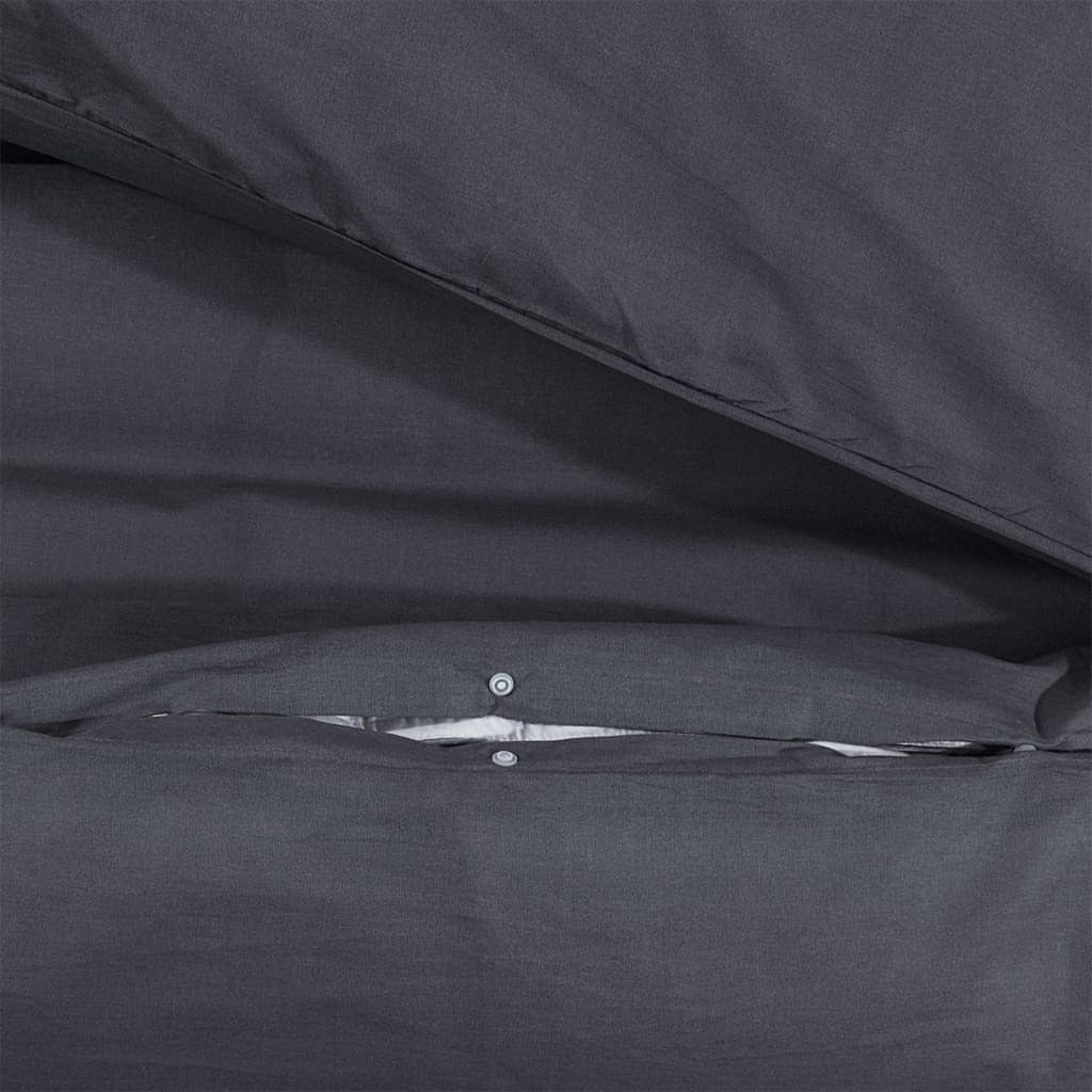 Duvet Cover Set Black – 140x200 cm – 100% Cotton with Pillowcase