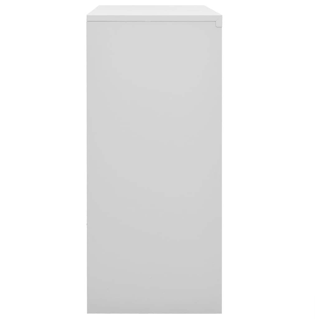 Office Cabinet with Sliding Door – Light Grey Steel – 90x40x90 cm – Secure Storage with Lock and Adjustable Shelves
