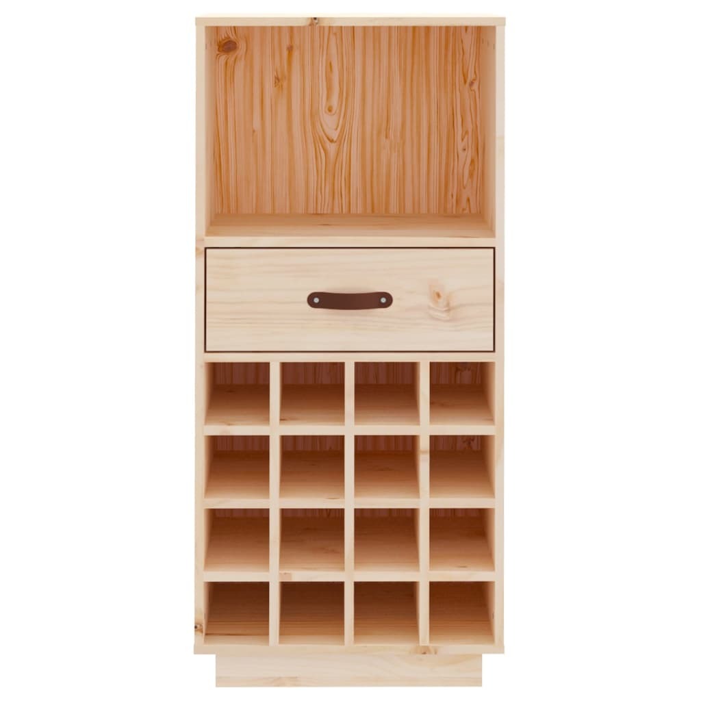 Wine Cabinet Solid Wood Pine – 45x34x100 cm – Sturdy Frame with Ample Storage for 16 Bottles