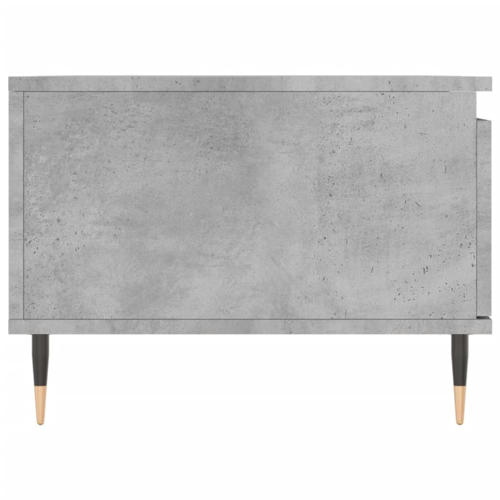 Coffee Table Concrete Grey – 90x50 cm – Engineered Wood with Metal Legs & Drawer