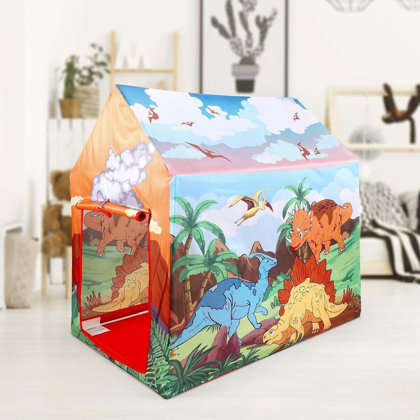 SOKA Dinosaur Kids Playhouse Tent – Indoor/Outdoor Foldable Toy Tent