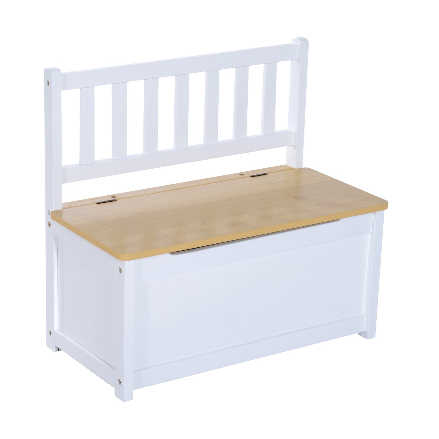 Kids Wooden Table, Chair & Storage Bench Set – 4 Piece | HOMCOM
