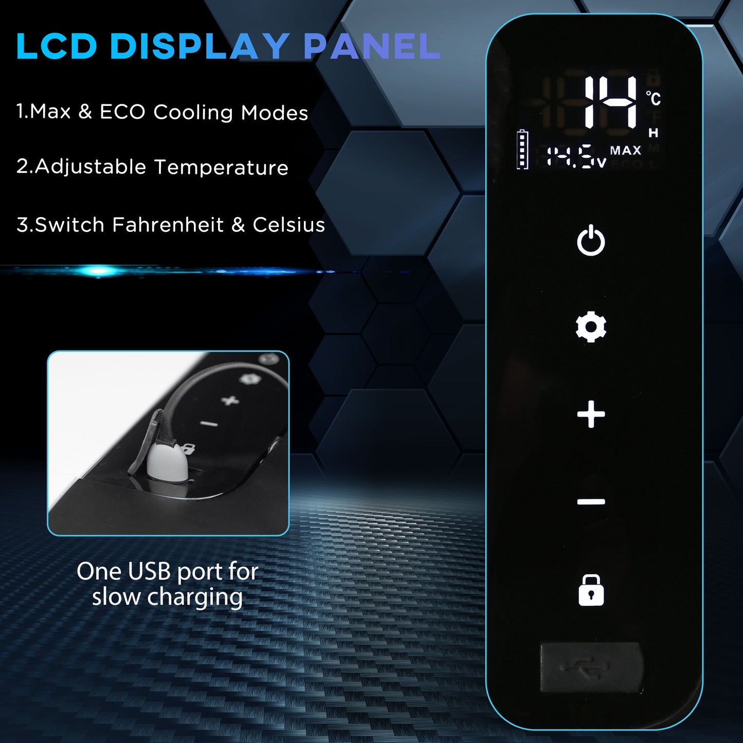 Outsunny 18L Portable Car Refrigerator – 12V/24V DC & 110-240V AC, -20°C Cooling