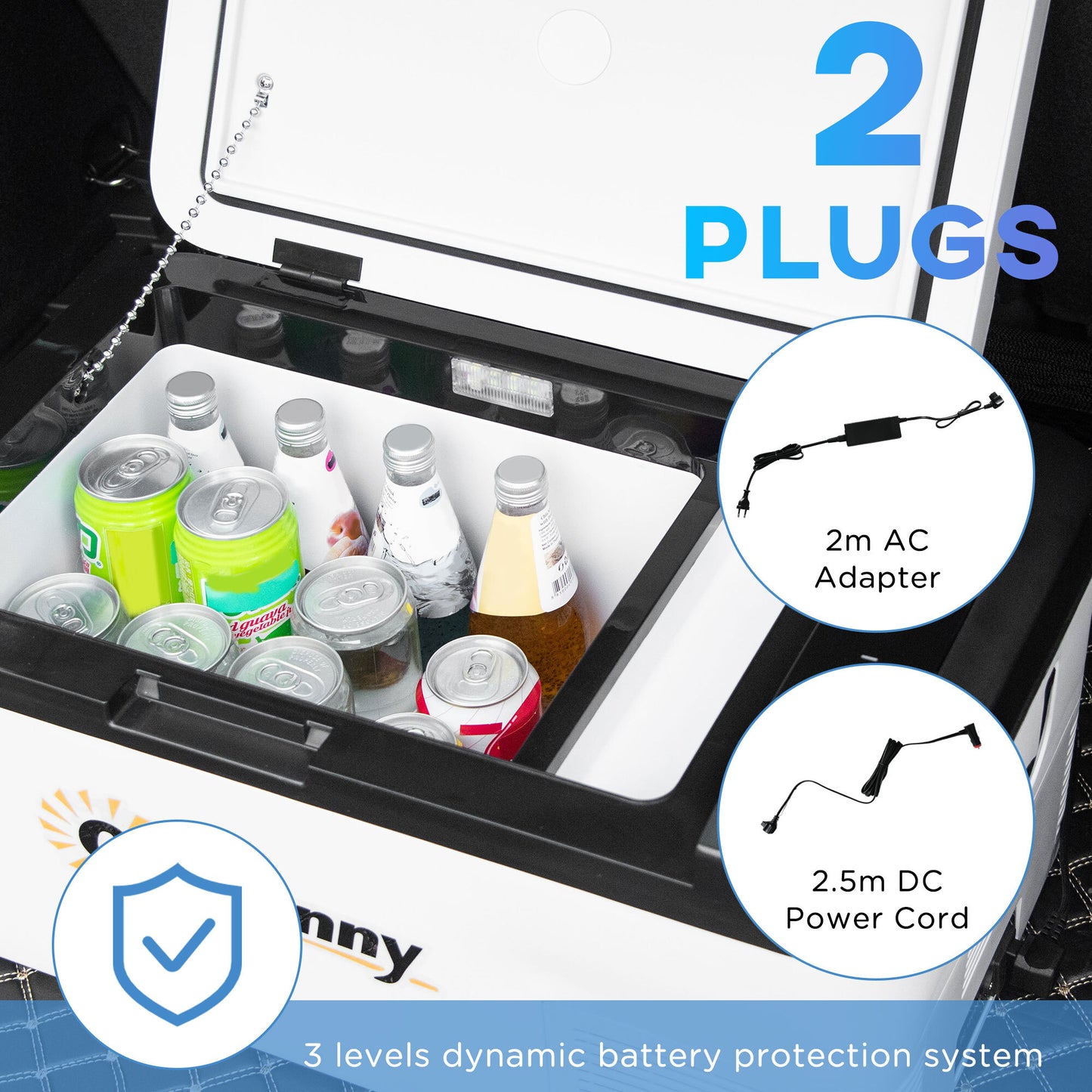 Outsunny 18L Portable Car Refrigerator – 12V/24V DC & 110-240V AC, -20°C Cooling