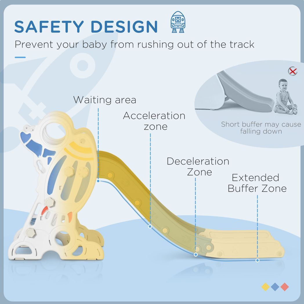 Baby Slide – Freestanding Space Theme Slide for Toddlers 1.5-3 Years | Blue