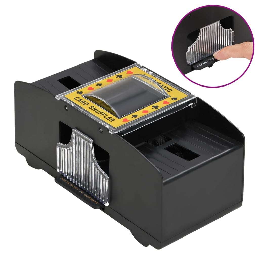 Automatic Card Shuffler – Black for 2 Decks, Battery Powered