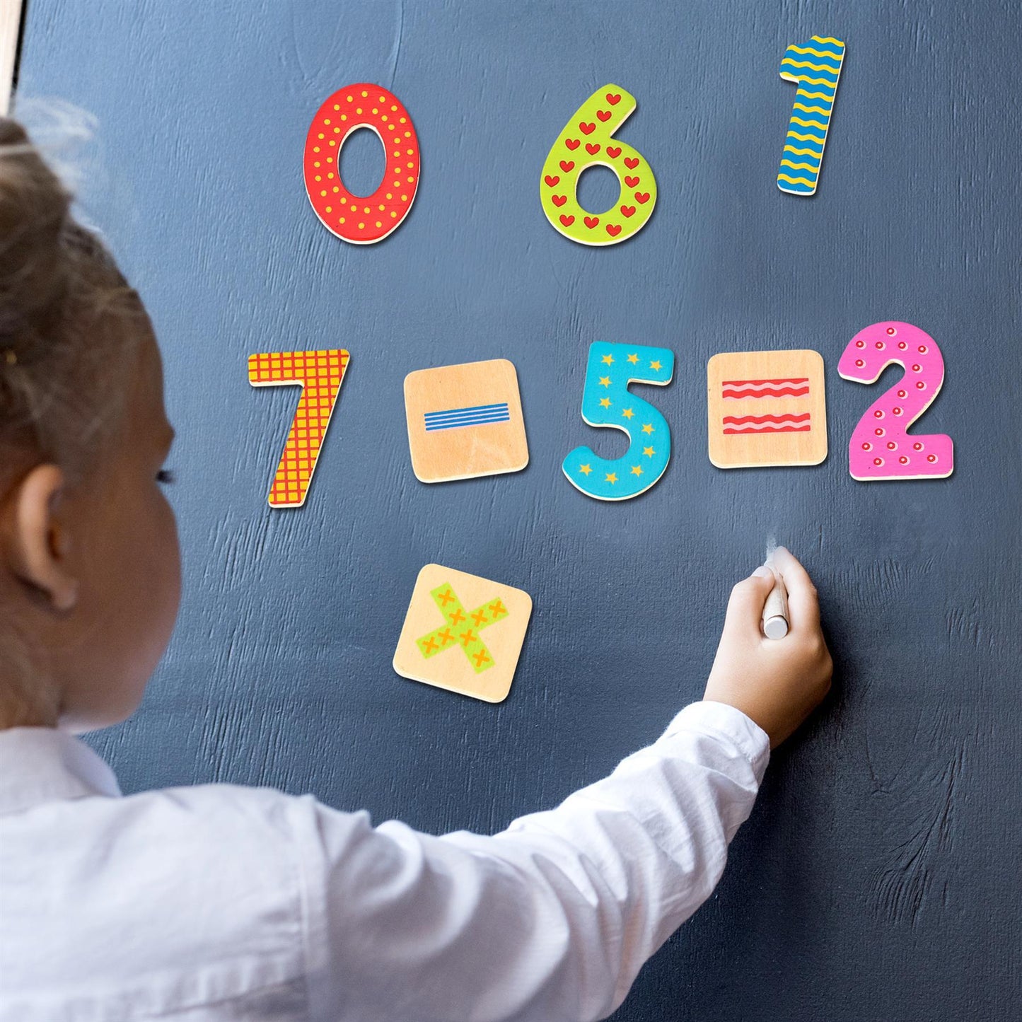 SOKA Magnetic Wooden Numbers – 60 pcs | Educational Fridge Toy for Kids 3+