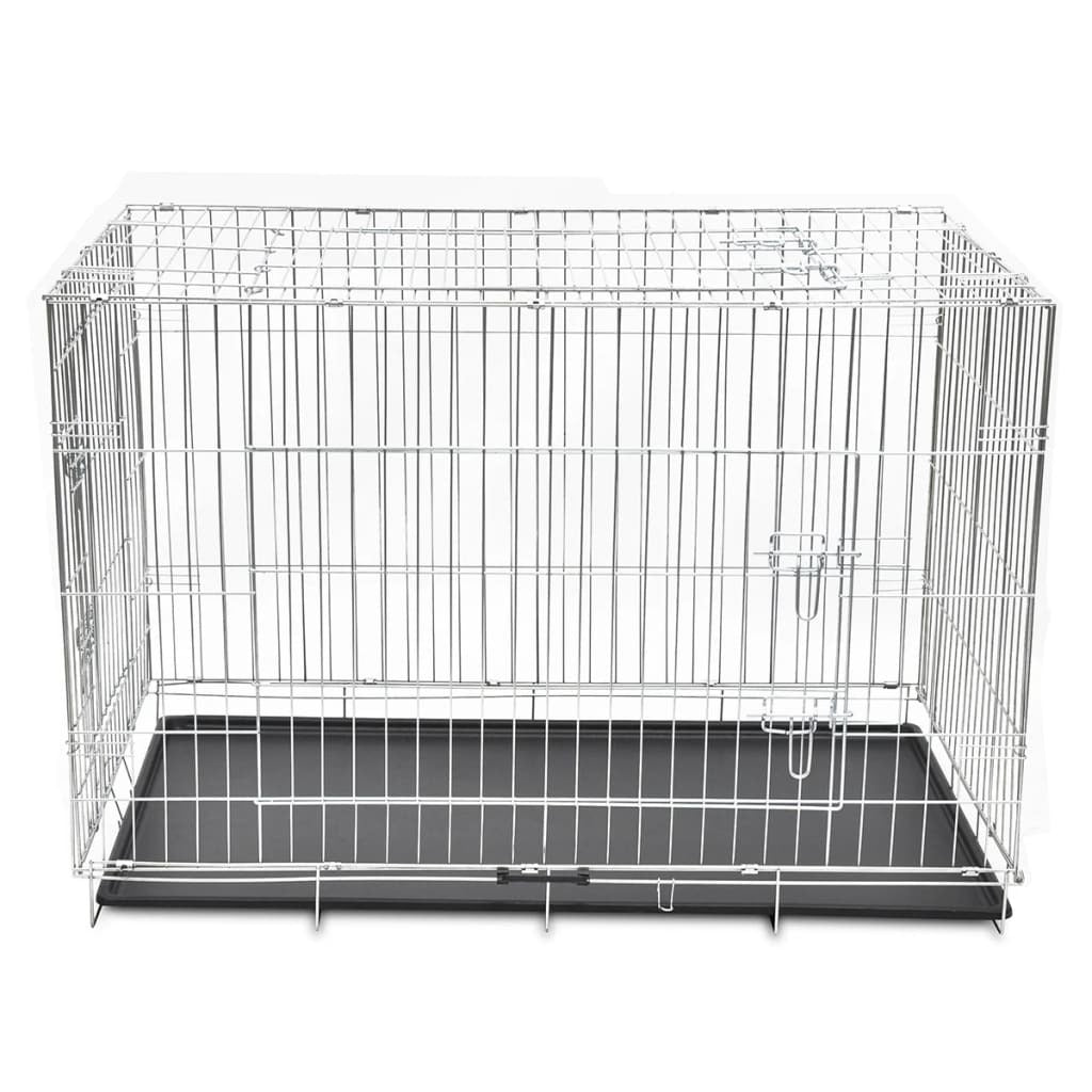 XXL Foldable Dog Bench Cage – Heavy-Duty Galvanised Steel with Floor Tray